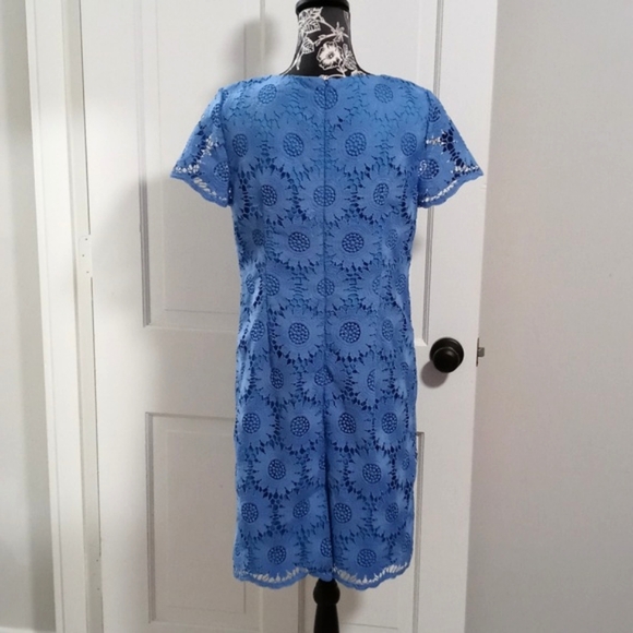 💙Talbots💙 - Cornflower Blue Floral Lace Overlay Dress - Picture 2 of 12